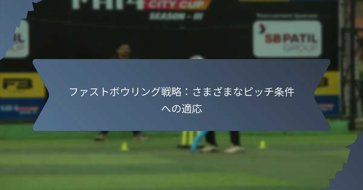 ファストボウリング戦略：さまざまなピッチ条件への適応
