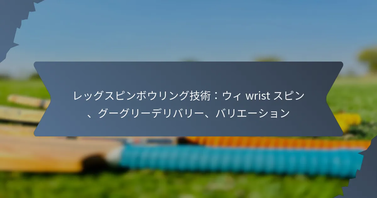 レッグスピンボウリング技術：ウィ wrist スピン、グーグリーデリバリー、バリエーション
