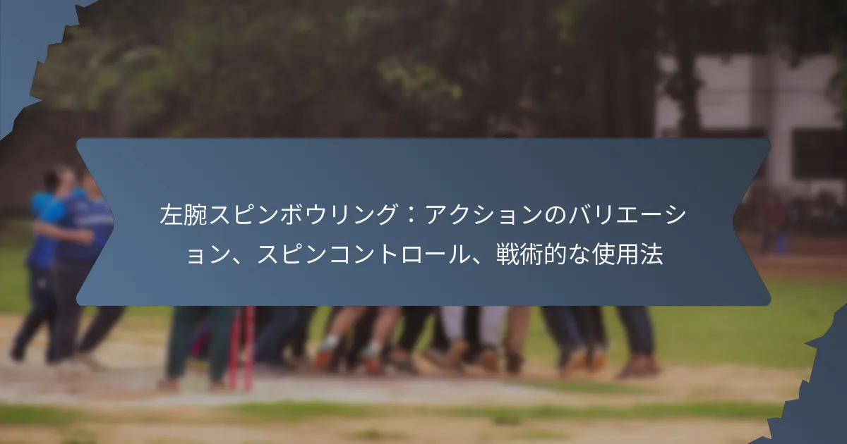 左腕スピンボウリング：アクションのバリエーション、スピンコントロール、戦術的な使用法