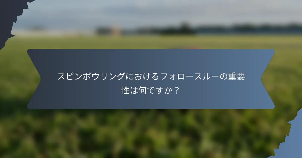 スピンボウリングにおけるフォロースルーの重要性は何ですか？